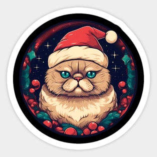 Exotic Shorthair Cat Xmas, Love Cats Sticker